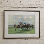 MALCOLM LITTLE - PASTEL - EQUESTRIAN SCENE