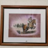 MALCOLM LITTLE - PASTEL - EQUESTRIAN SCENE