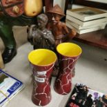 SHELF LOT OF VASES & FIGURES