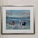 MALCOLM LITTLE - PASTEL - EQUESTRIAN SCENE