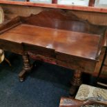 VICTORIAN 3 DRAWER GALLERIED SIDE TABLE