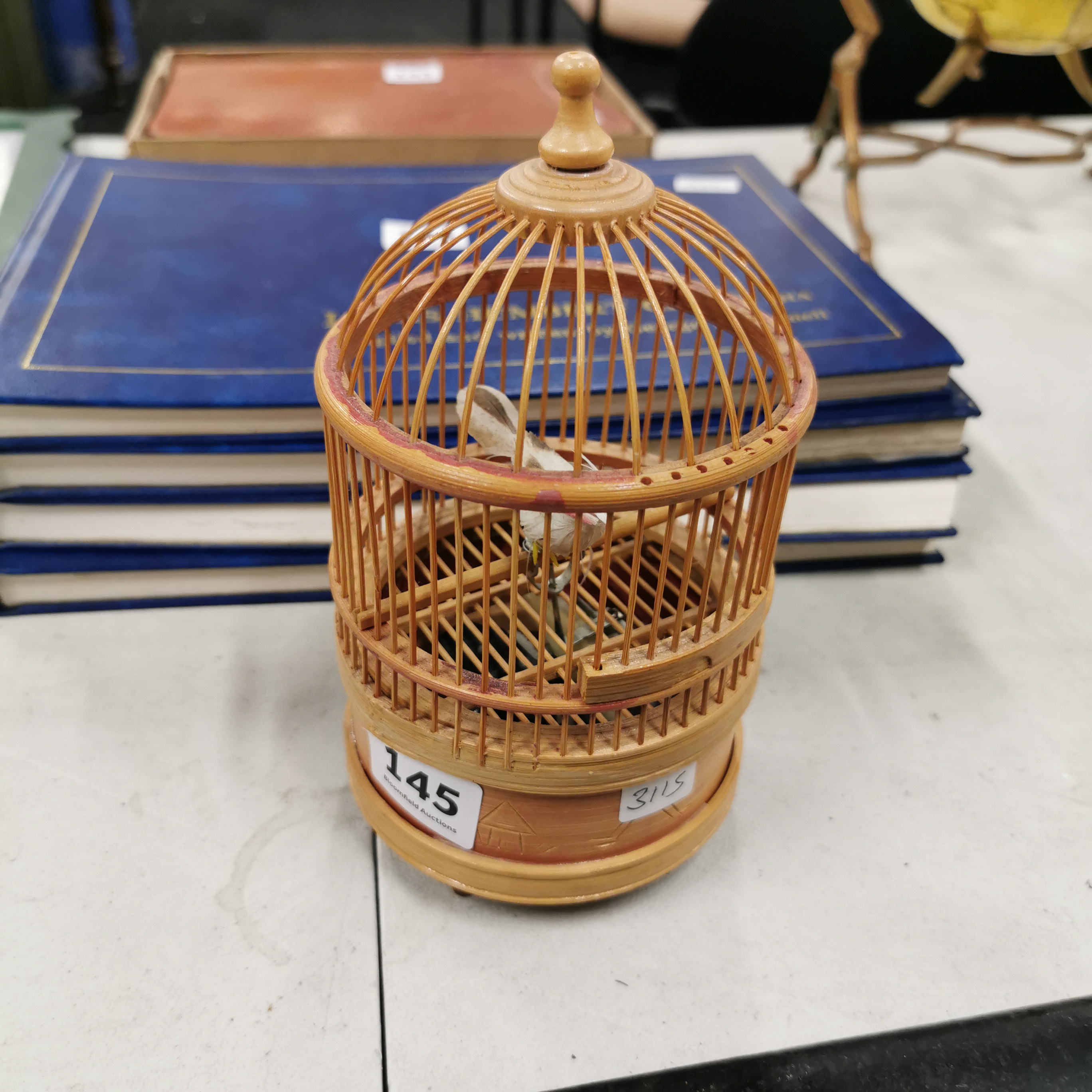 MINIATURE MUSICAL BIRD IN CAGE