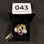 SILVER & MULTI GEM DESIGNER RING