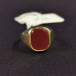 9CT GOLD CORNELIAN RING