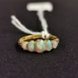 18CT GOLD 3 STONE OPAL RING