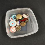 BOX OF VINTAGE BADGES