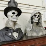 LARGE SKELETON BRIDE & GROOM BUSTS