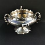 STERLING SILVER 3 HANDLE ART NOUVEAU BOWL - SHEFFIELD 1910