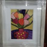 ANNIE ROBINSON - PASTEL - TULIPS (SIGNED IN MONO) 12X9