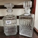 2 CUT GLASS DECANTORS