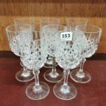 SET OF 8 CRYSTAL WINE GLASSES