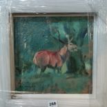 CON CAMPBELL - OIL ON BOARD - THE COUNTY DOWN STAG 10.5X10.5