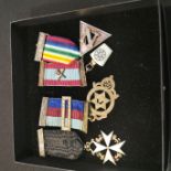 4 MASONIC JEWELS (2 SILVER)