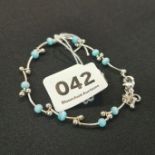 SILVER AND BLUE STONE BRACELET