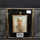 WW1 MINIATURE ON IVORY ARMY OFFICER