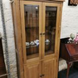 BLONDE OAK DISPLAY CABINET ORIGINALLY FROM OAK FURNITURE LAND