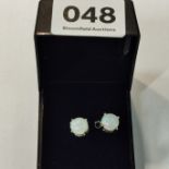 PAIR OF SILVER OPAL SET EARRINGS