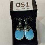 PAIR OF MOONSTONE DROP EARRINGS