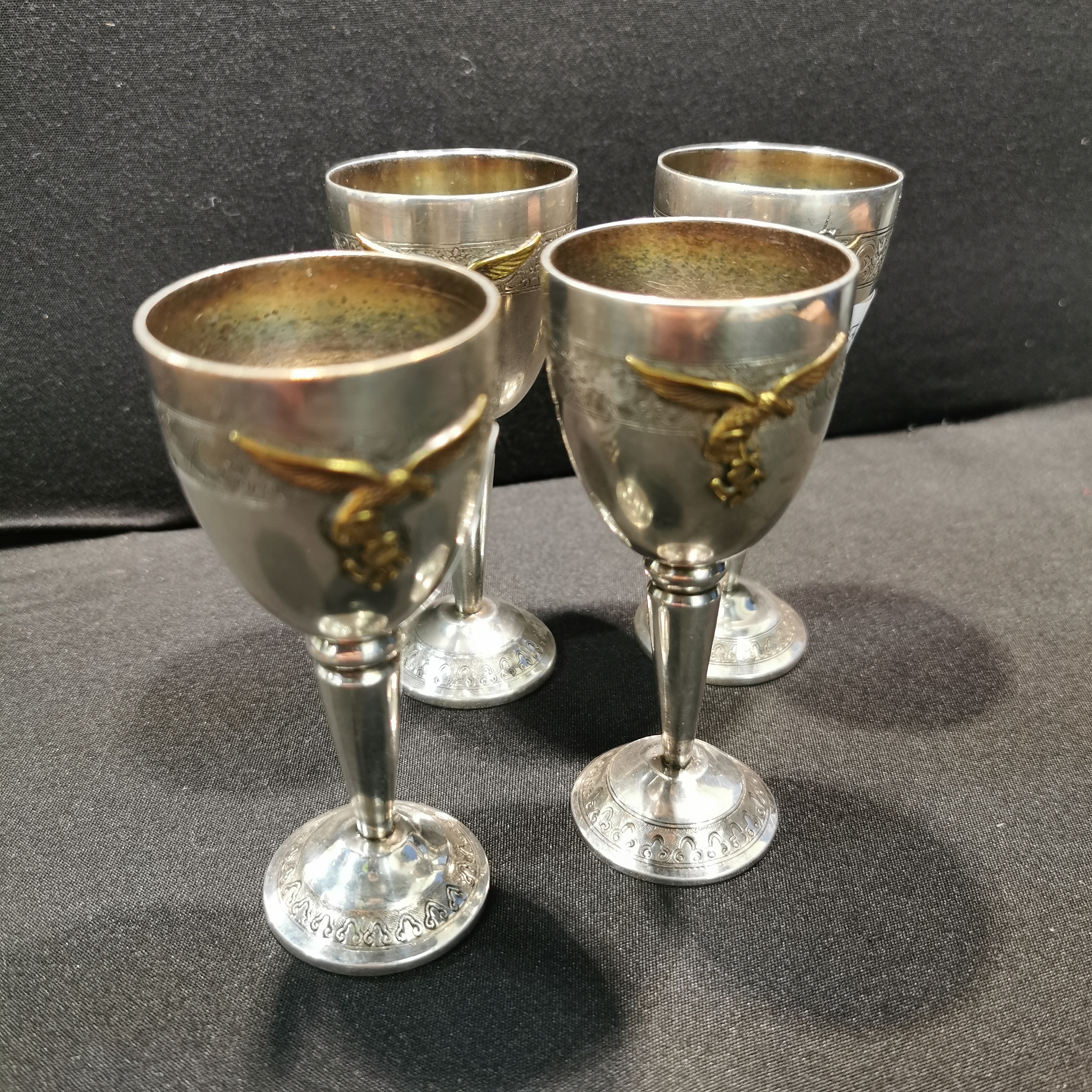 4 ANTIQUE GERMAN GOBLETS