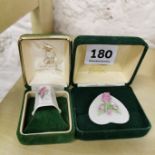 BELLEEK BROOCH AND DONEGAL CHINA THIMBLE