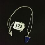 SILVER LAPIS PENDANT AND CHAIN