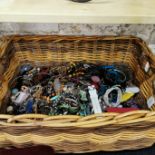 BASKET OF COSTUME JEWELLERY