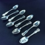 SET OF 8 GLASGOW SILVER TEASPOONS