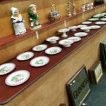 QUANTITY OF VICTORIAN HAND PAINTED CAKESTANDS AND PLATES