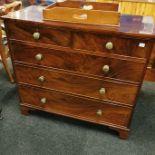 GEORGIAN 2 OVER 3 GRADUATED CHEST OF DRAWERS