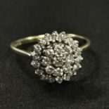 18CT GOLD DIAMOND CLUSTER .70CT RING