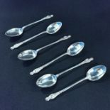 SET OF 6 SILVER APOSTLE SPOONS - SHEFFIELD 1921/22 BY JOHN ROUND AND SON APPROX 80 GRAMS