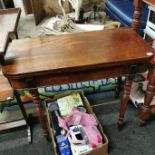 VICTORIAN MAHOGANY TURNOVER LEAF TABLE