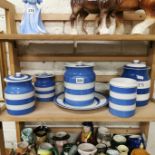 COLLECTION OF T G GREEN BLUE AND WHITE WARE