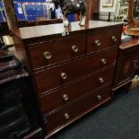 19th CENTURY MAHOGANY 2 OVER 3 CHEST OF DRAWERS POSSIBLY IRISH