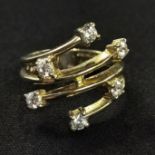 9CT GOLD & DIAMOND MODERN RING