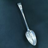 SILVER DIVIDING SERVING SPOON - LONDON 1808/09 BY WILLIAM ELEY, WILLIAM HEARN AND WILLIAM CHAWNER