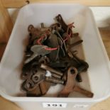 BOX OF CLOCK KEYS