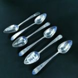 SET OF 6 IRISH SILVER BRIGHT CUT SPOONS - DUBLIN 1791 APPROX 150 GRAMS