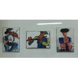 SIGNED IN MONO PJ - TRIPTYCH - THE MUSICIANS 26' X 12'