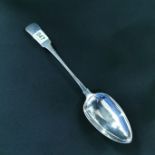 GEORGIAN SILVER SERVING SPOON - HALLMARKS WORN APPROX 110 GRAMS