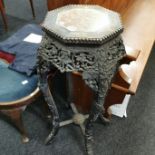 ANTIQUE ORIENTAL CARVED PLANT STAND