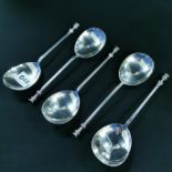 SET OF 5 SILVER SOUP SPOONS - LONDON 1924/25 BY SEBASTIAN HARRY GARRARD APPROX 292 GRAMS