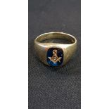 14CT GOLD MASONIC RING