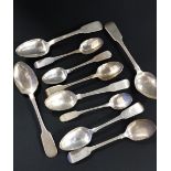 10 IRISH (ALL DUBLIN) SILVER SPOONS (GEORGIAN AND VICTORIAN) APPROX 279 GRAMS