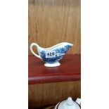CLARICE CLIFF BLUE AND WHITE GRAVY BOATS