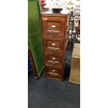 ANTIQUE OAK 4 DRAWER FILING CABINET