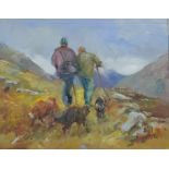 SIGNED OIL ON BOARD - THE RAMBLERS 17.5' X 13.5'