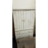 ANTIQUE PINE PAINTED CUPBOARD