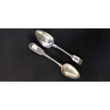 2 IRISH SILVER STUFFING SPOONS DUBLIN 1827/28 APPROX 137 GRAMS