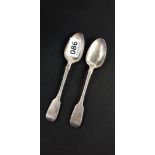 2 IRISH SILVER TEASPOONS - DUBLIN 1867/68 APPROX 49 GRAMS